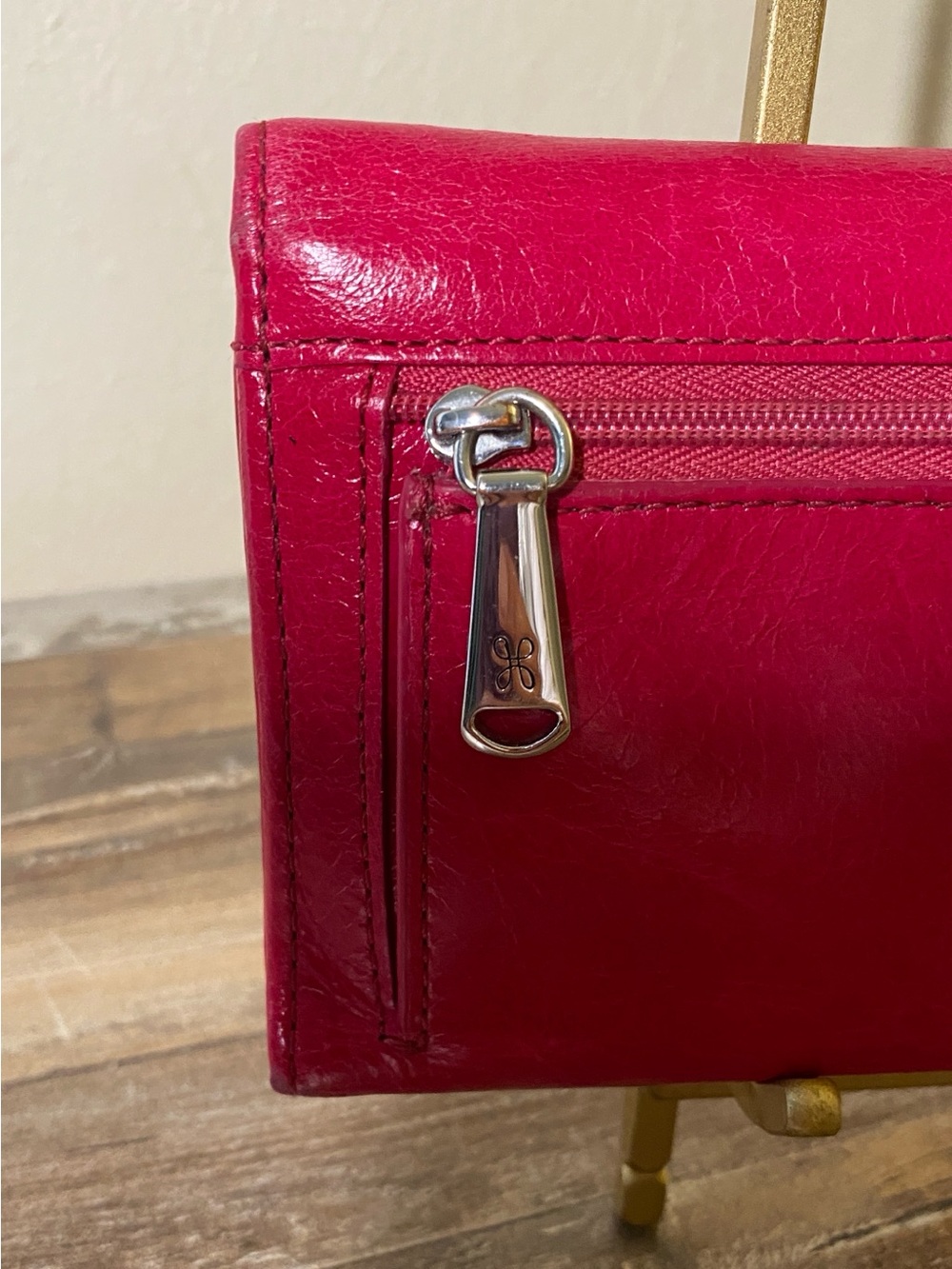 HOBO Leather Wallet Clutch - Fuchsia Pink - Picture 3 of 15